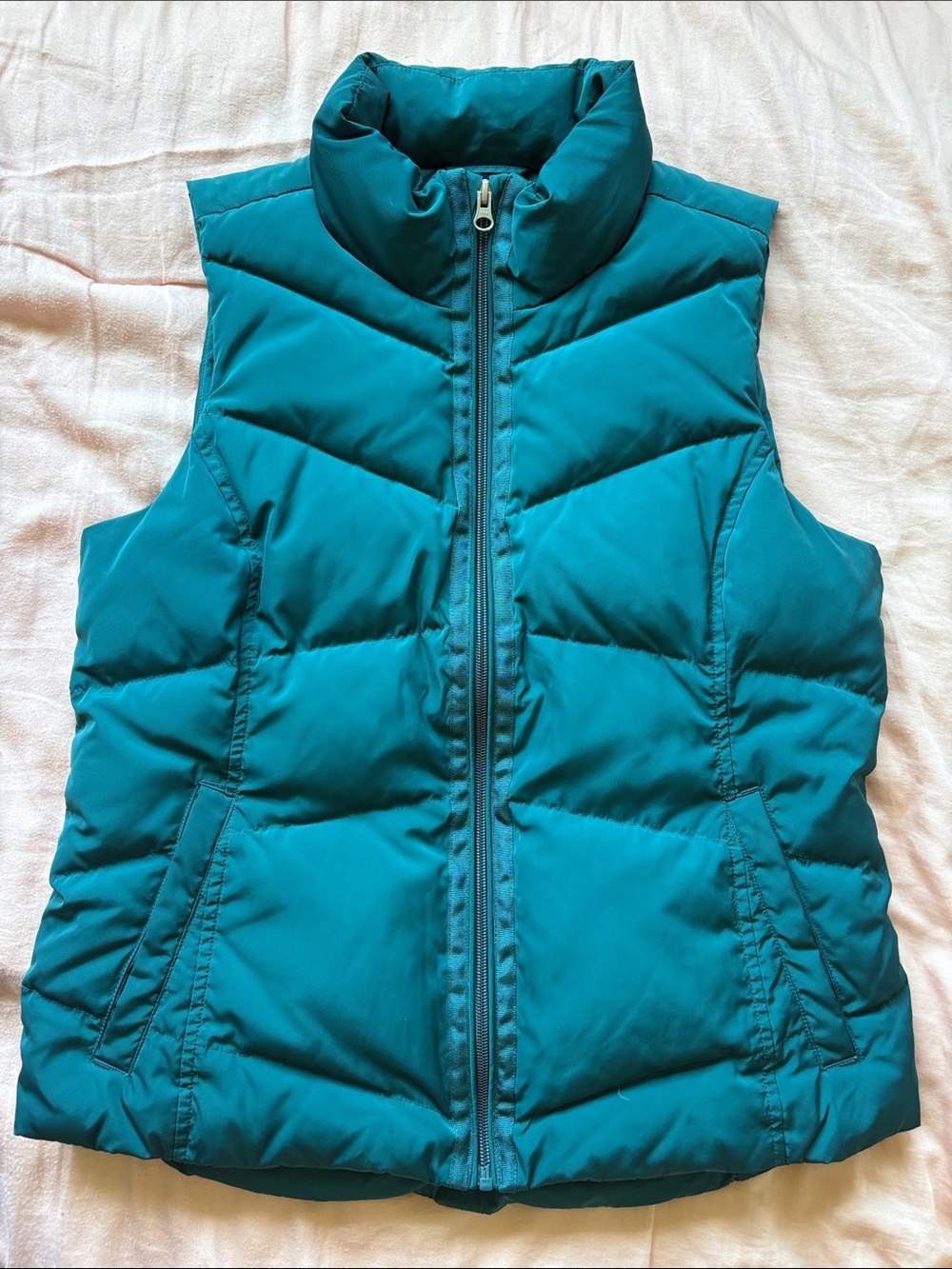 Lands End Puffer Vest Green Women’s Small